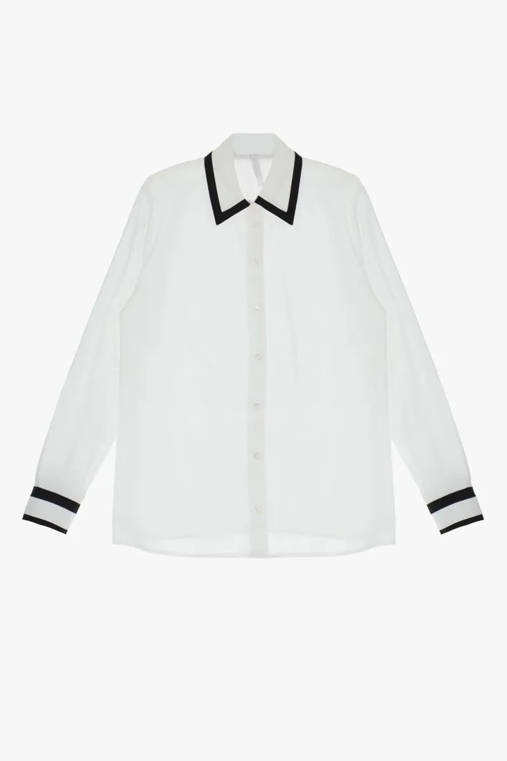 Camicia in puro cotone con dettagli a contrasto