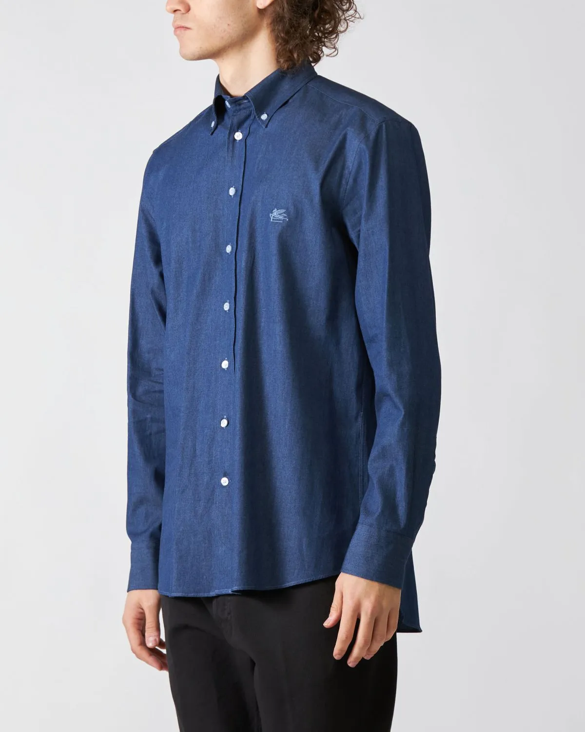 Camicia Roma Blu con Logo