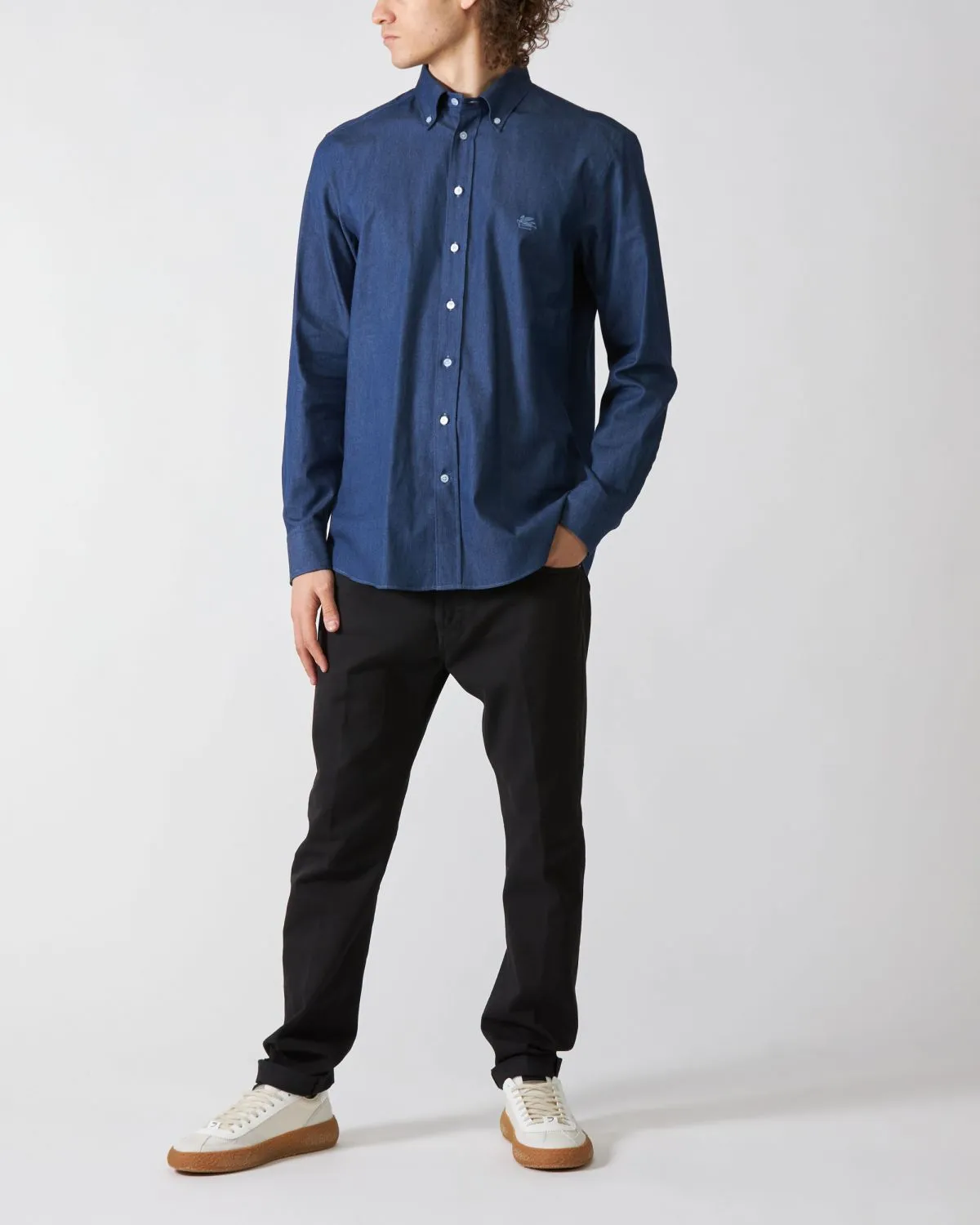 Camicia Roma Blu con Logo