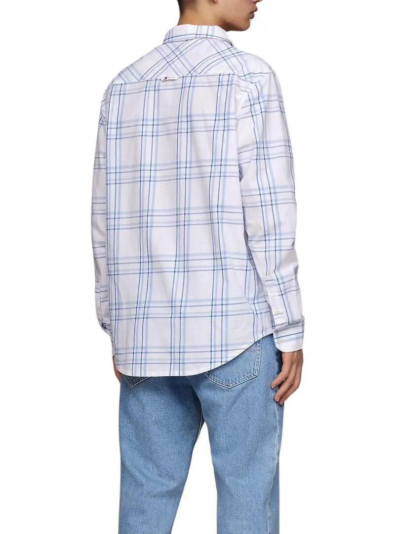 Camicia Tommy Jeans Popelin a Quadri per Uomo