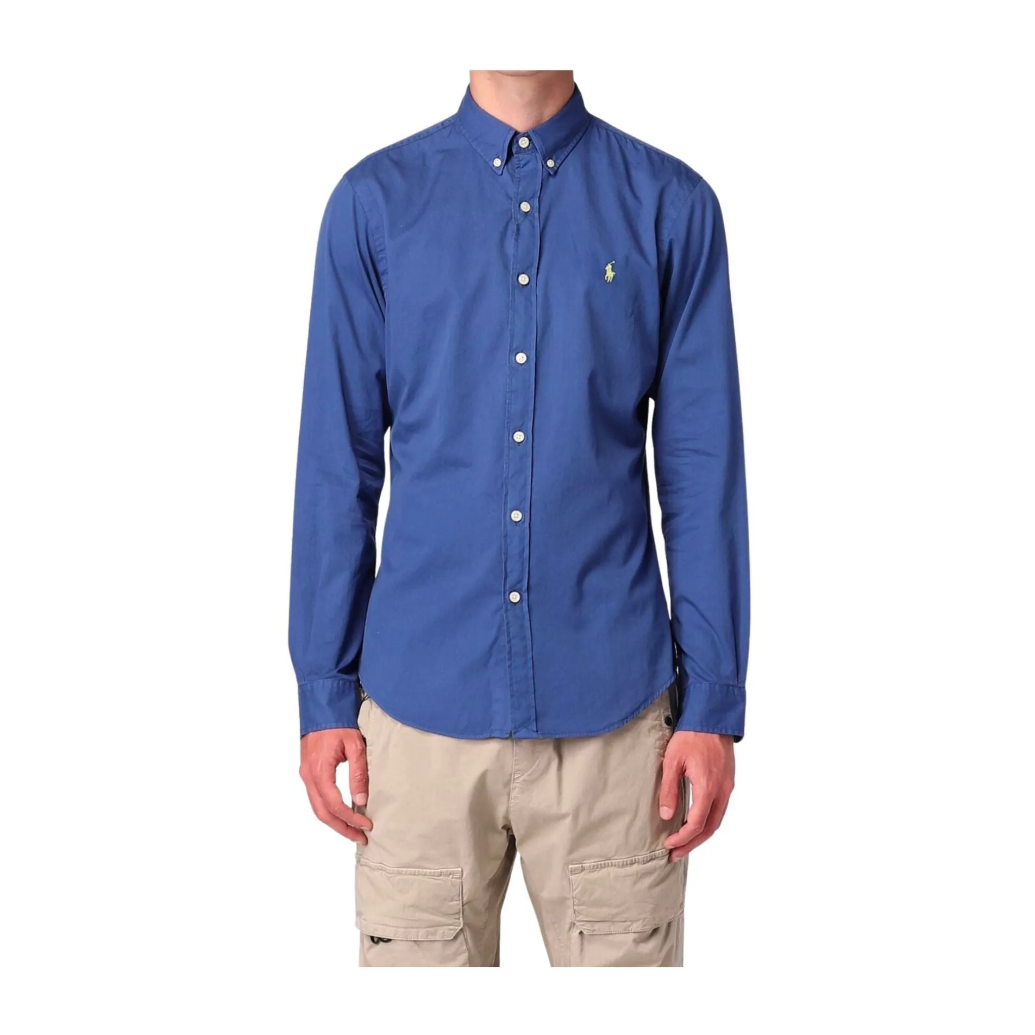 Camicia Uomo Blu tinta unita