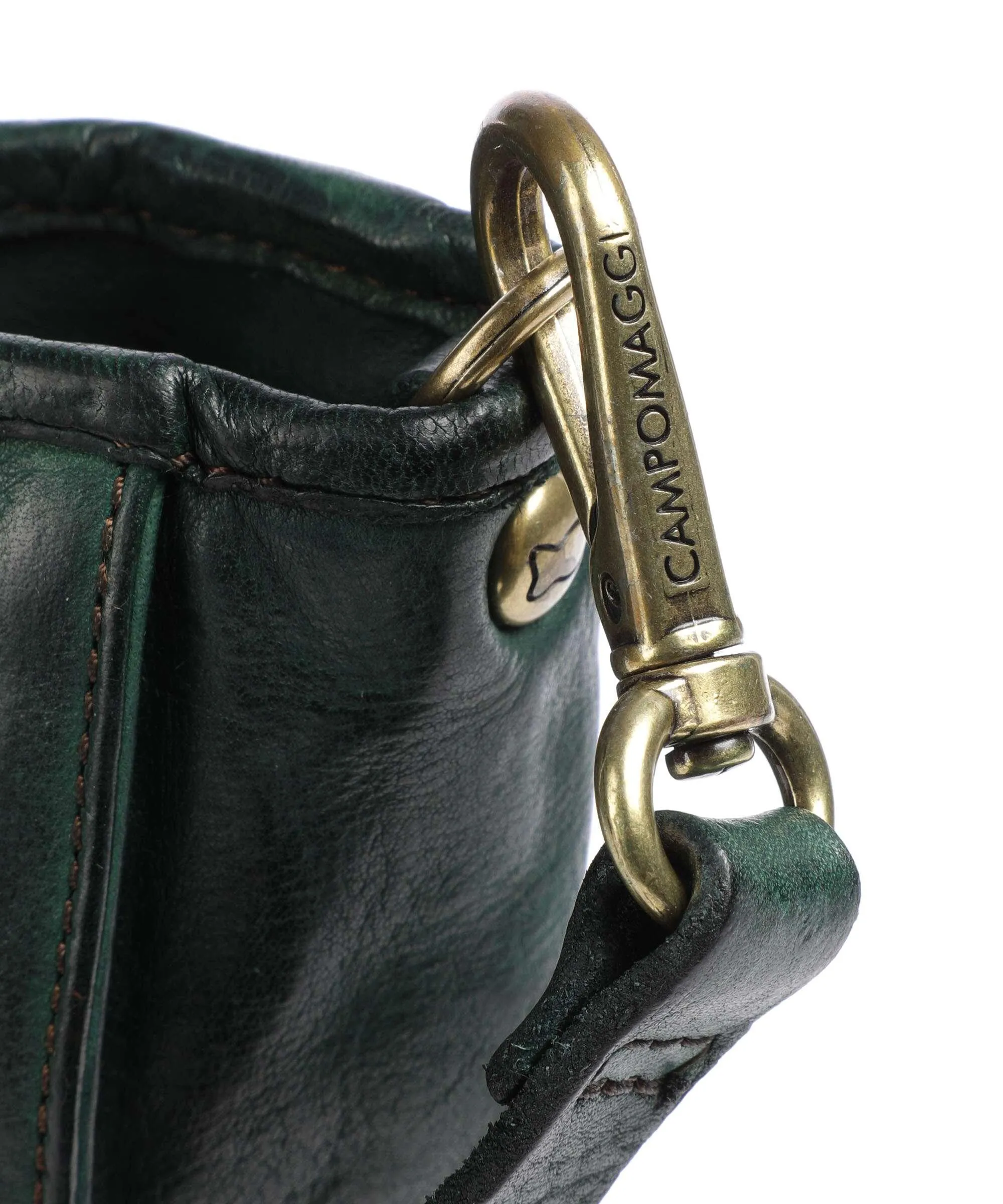  Campomaggi Borsa a mano pelle di vacchetta grana verde scuro  
