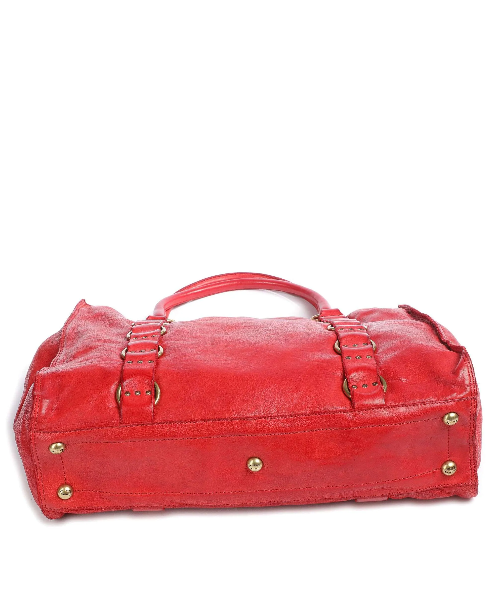  Campomaggi Borsa shopper pelle di vacchetta grana rosso  
