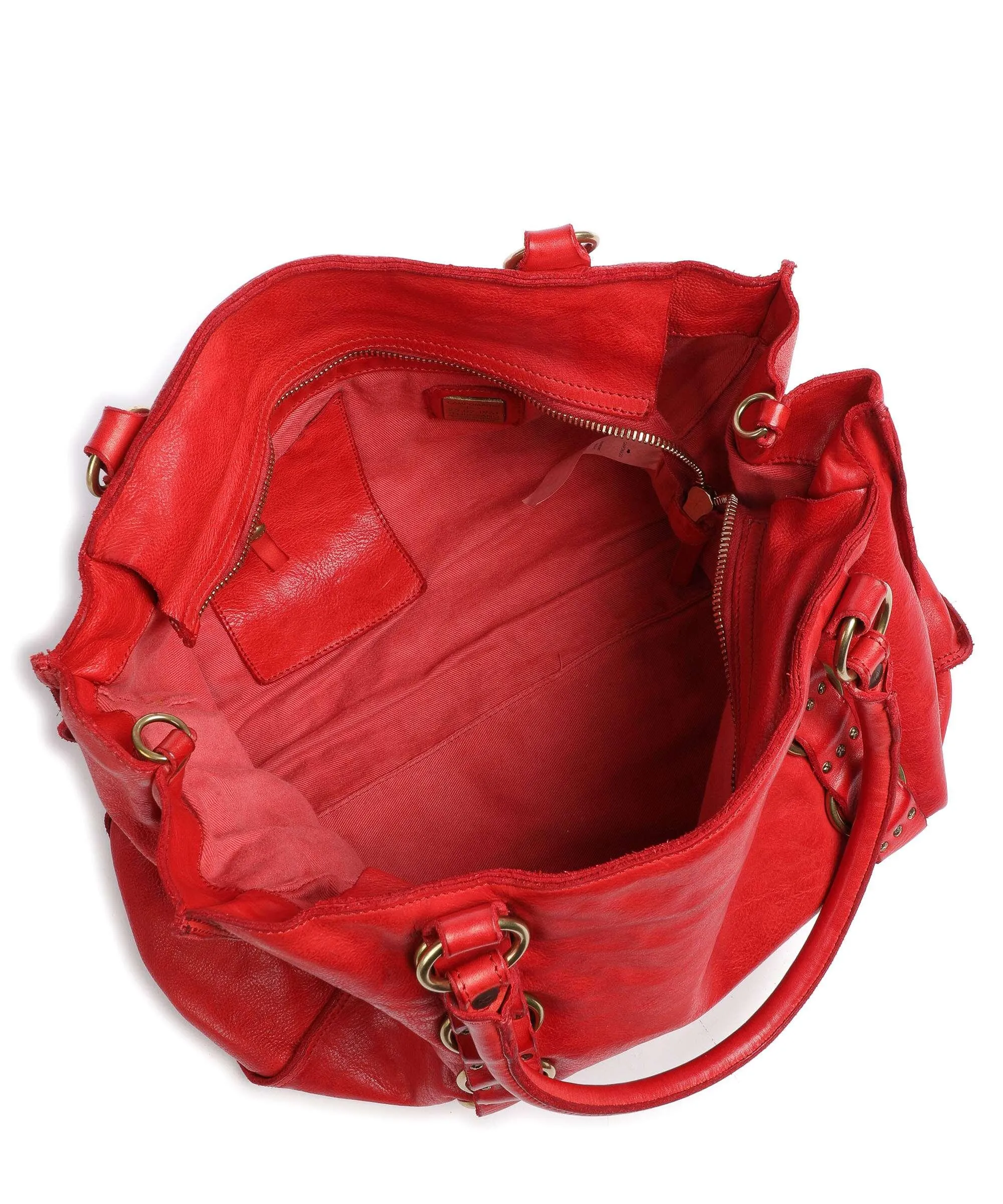  Campomaggi Borsa shopper pelle di vacchetta grana rosso  