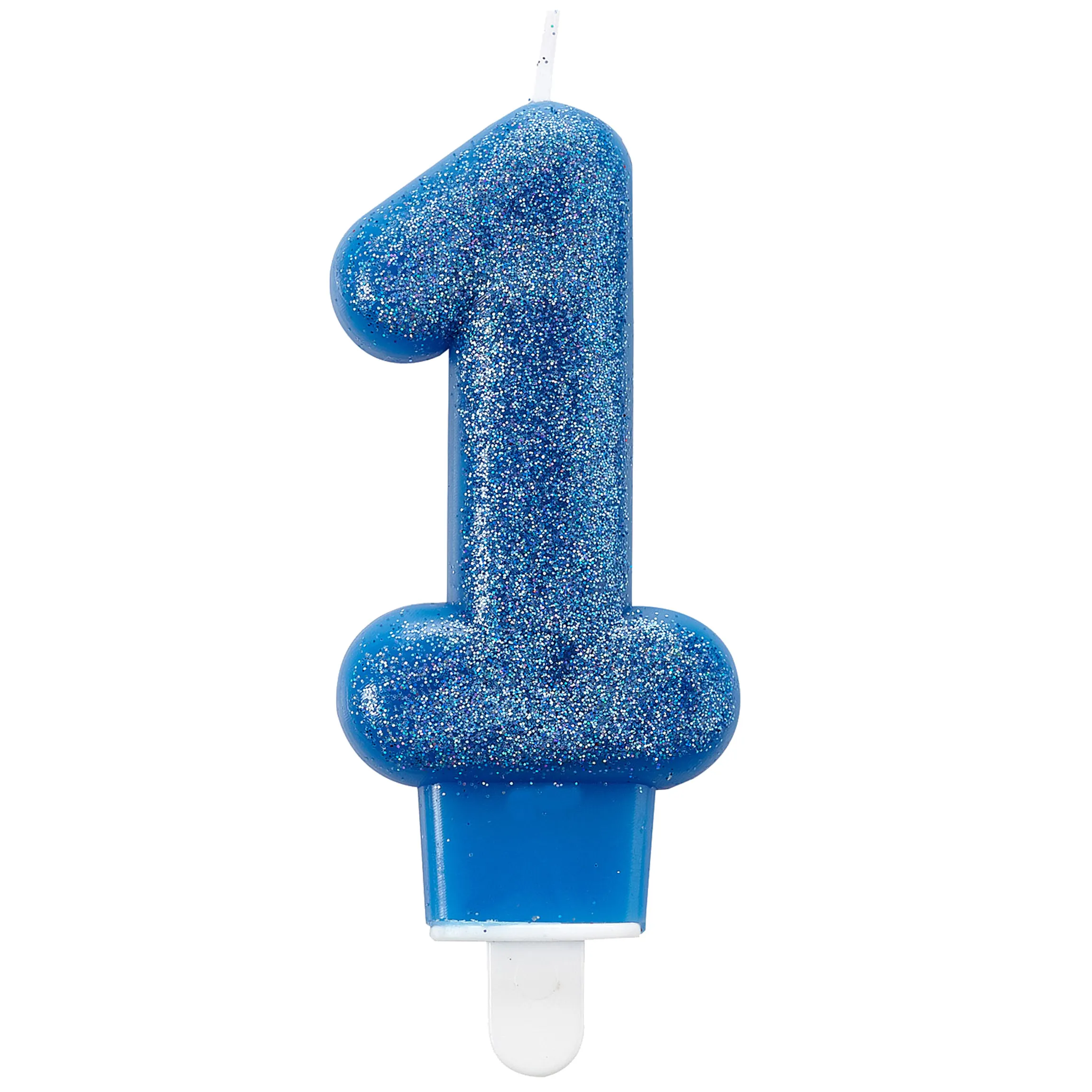 Candelina blu glitterato