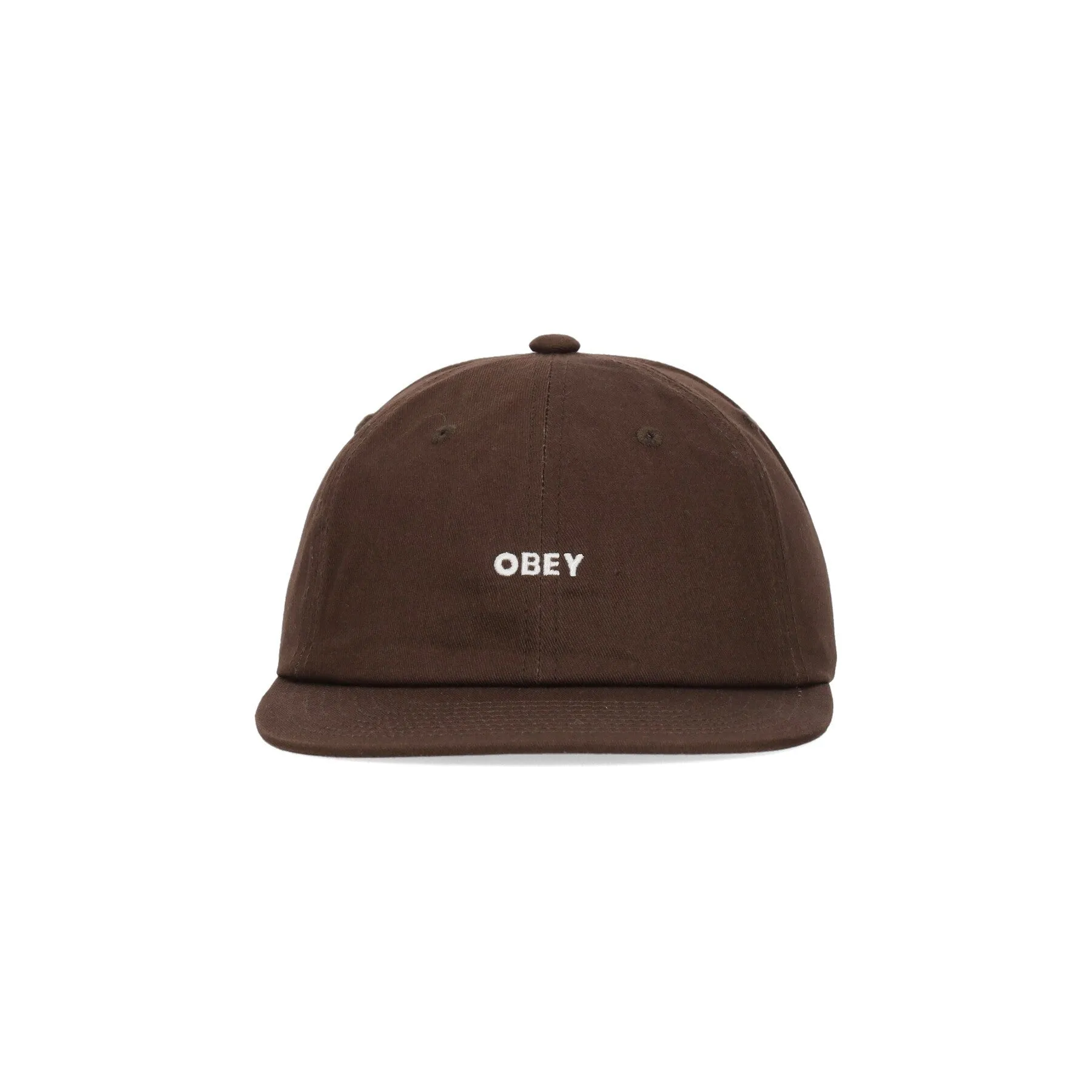 Cappellino Visiera Piatta Uomo Bold Twill 6 Panel Strapback Brown