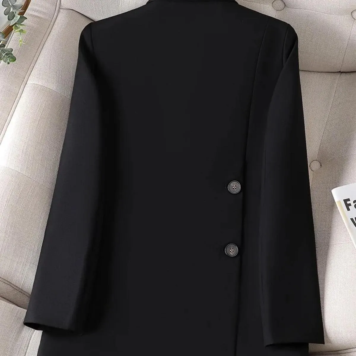 Cappotto da giacca allentato solido a maniche lunghe femminile nero beige caffè da donna casual di nuovo arrivo