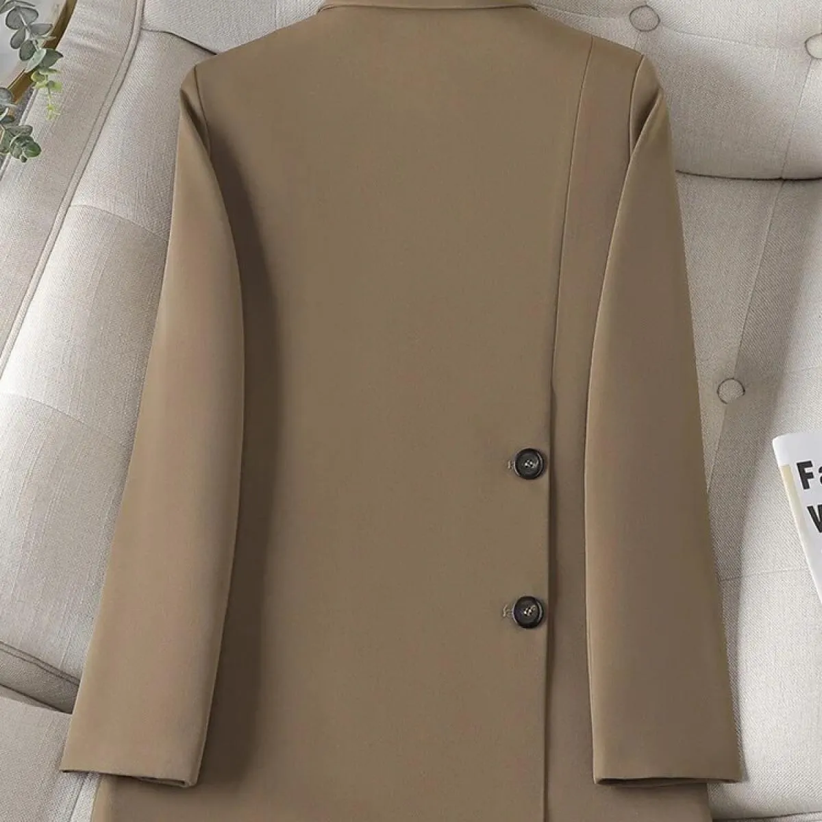 Cappotto da giacca allentato solido a maniche lunghe femminile nero beige caffè da donna casual di nuovo arrivo