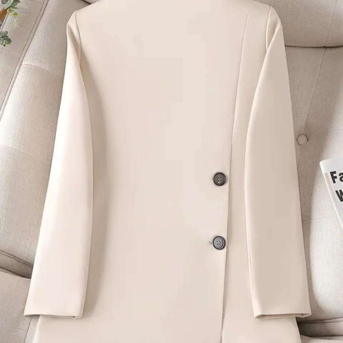 Cappotto da giacca allentato solido a maniche lunghe femminile nero beige caffè da donna casual di nuovo arrivo