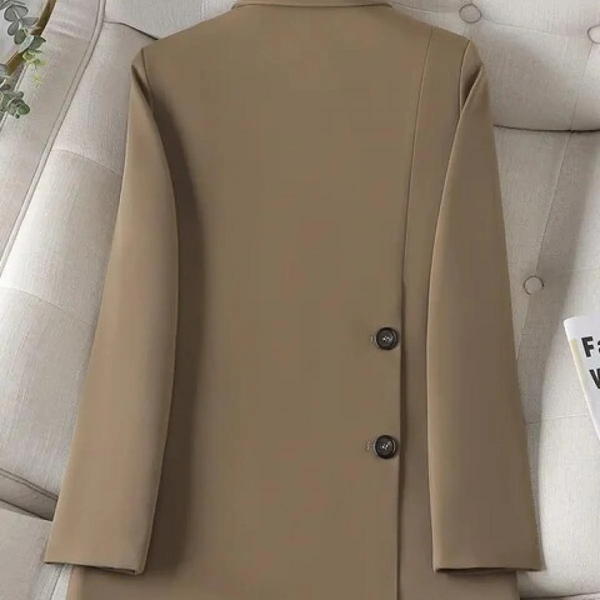 Cappotto da giacca allentato solido a maniche lunghe femminile nero beige caffè da donna casual di nuovo arrivo