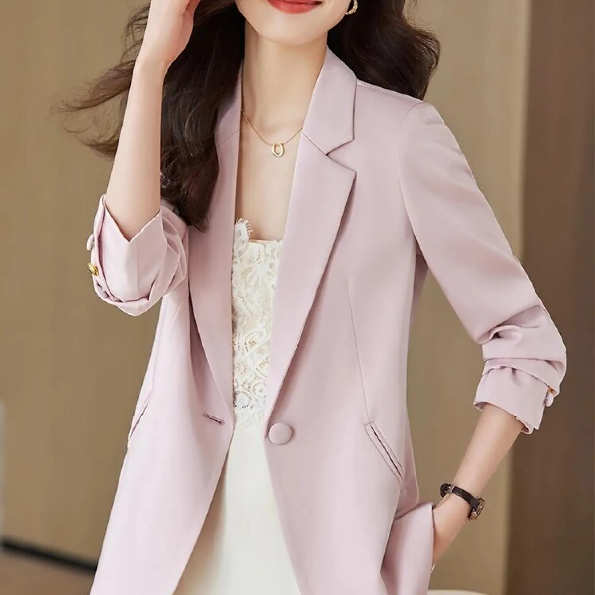 Cappotto da giacca casual da donna casual solido a maniche lunghe rosa nero bianco da donna di nuovo arrivo per l'autunno invern