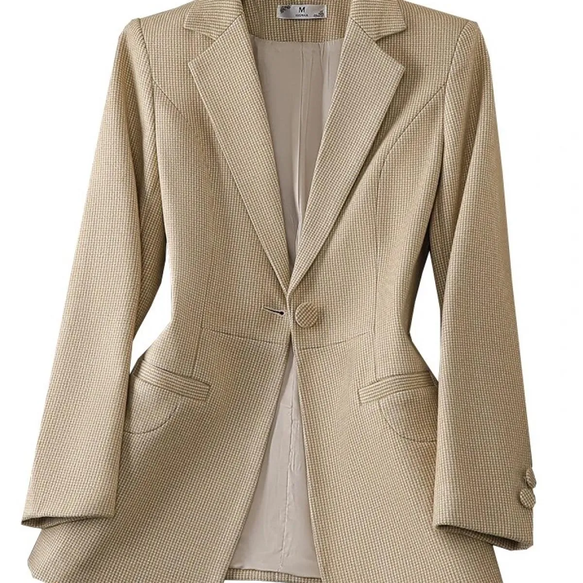 Cappotto da giacca con bottone singolo a maniche lunghe da donna blu rosa kaki da donna formale