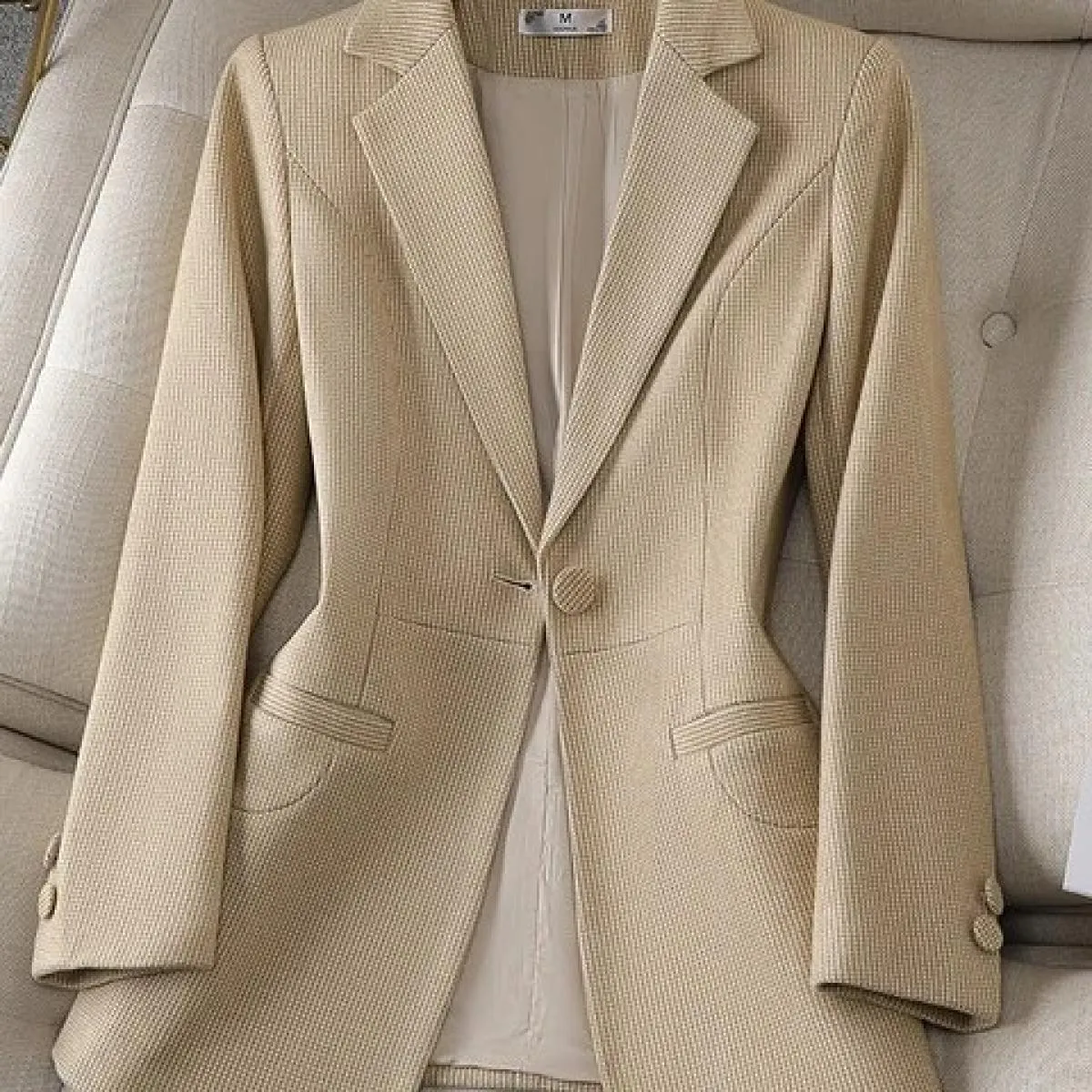 Cappotto da giacca con bottone singolo a maniche lunghe da donna blu rosa kaki da donna formale