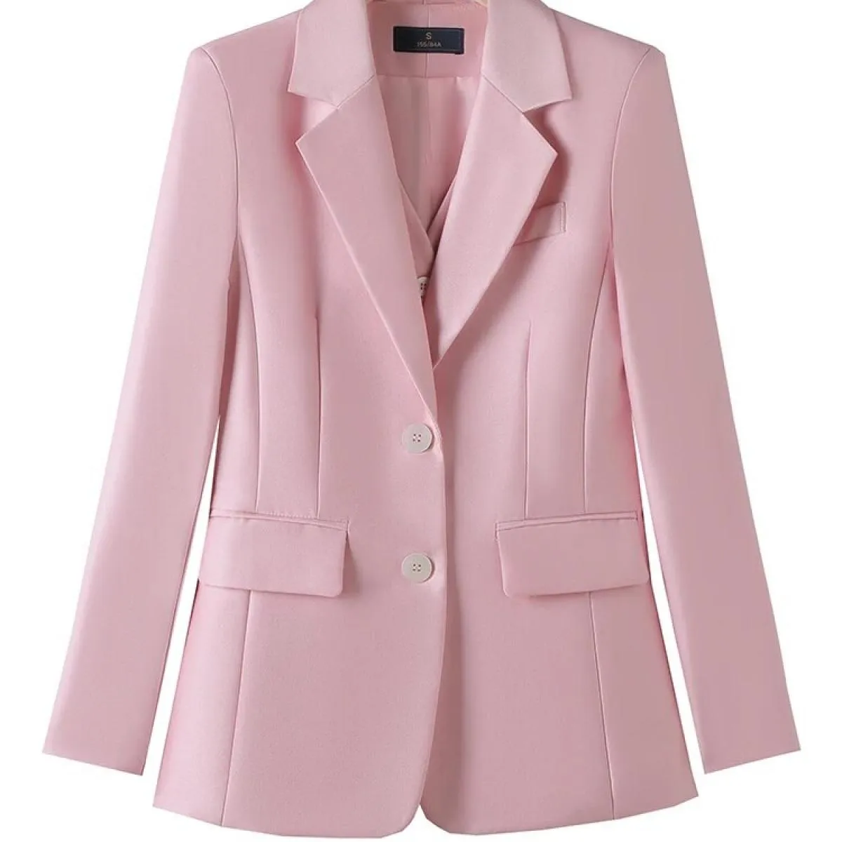 Cappotto da giacca da lavoro da lavoro da donna da ufficio da donna formale rosa bianco blu scuro moda femminile per l'autunno i