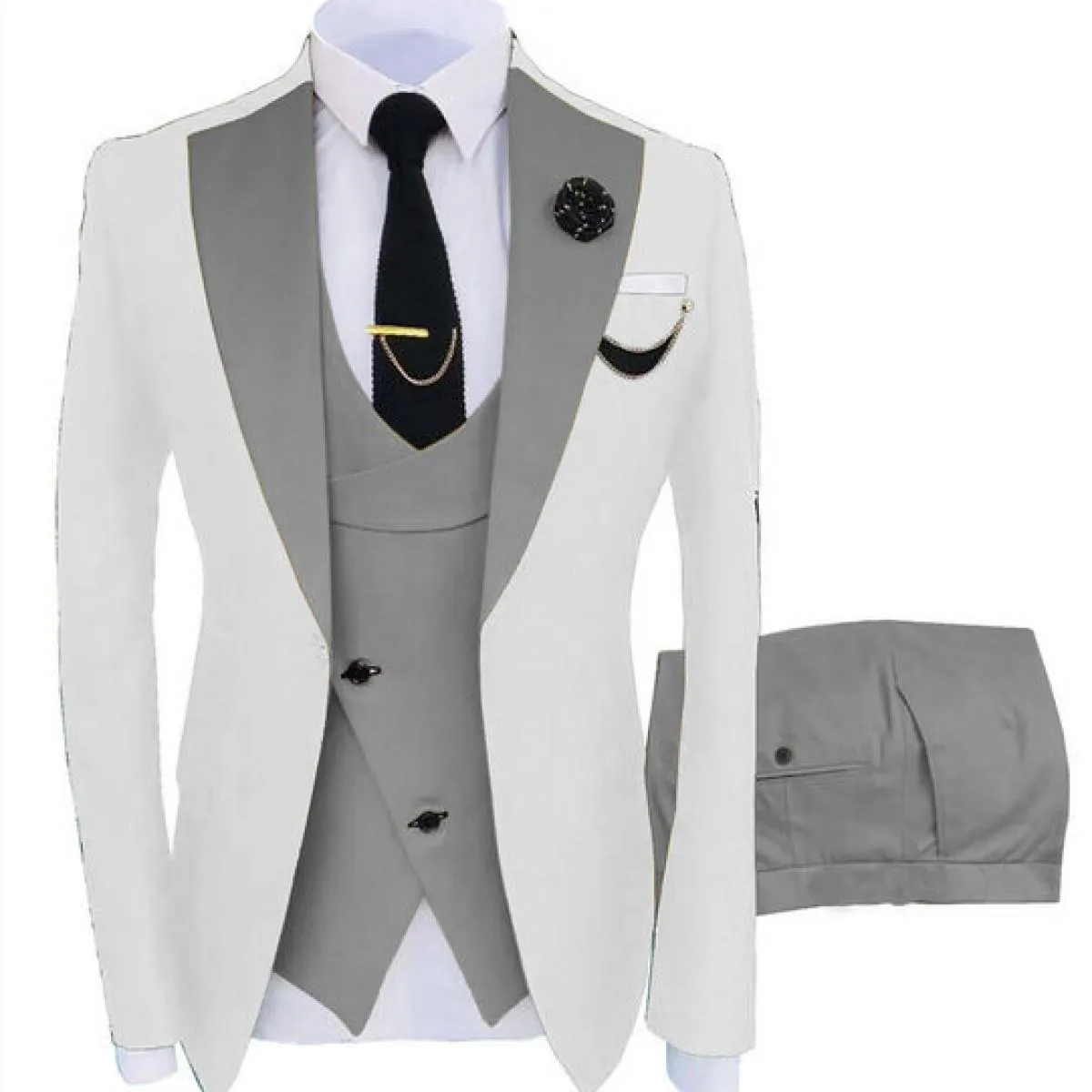 Cappotto da uomo Business formale completo slim fit completo gilet da festa pantaloni matrimonio 3 pezzi Blazer Verde Hombre Jav