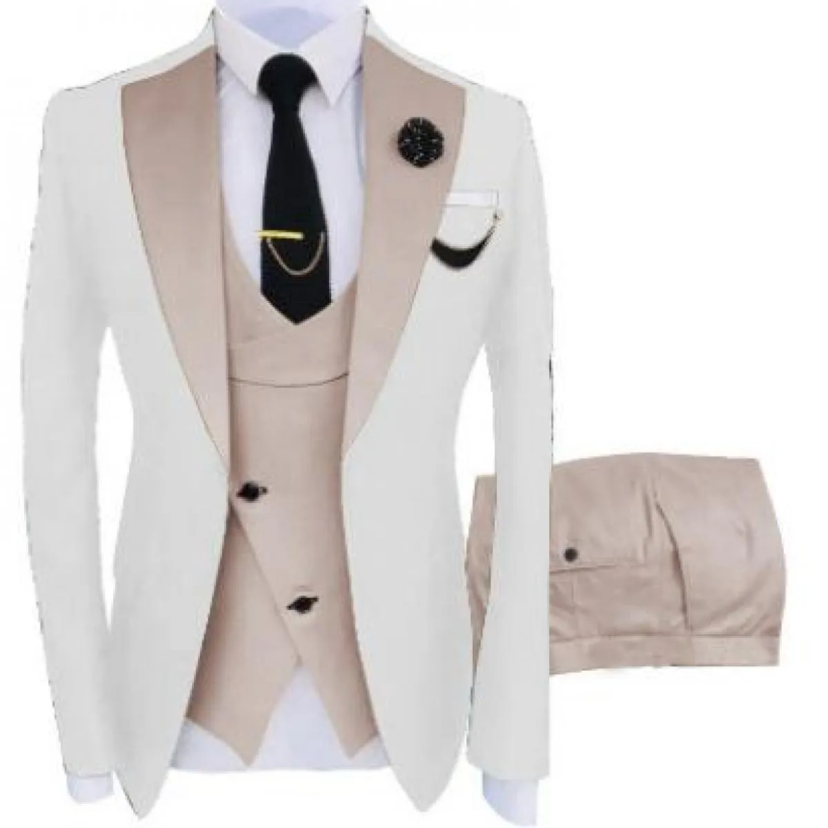 Cappotto da uomo Business formale completo slim fit completo gilet da festa pantaloni matrimonio 3 pezzi Blazer Verde Hombre Jav