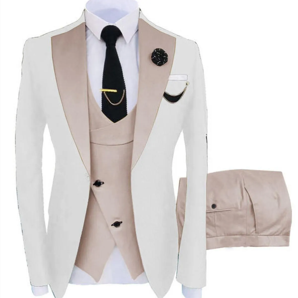 Cappotto da uomo Business formale completo slim fit completo gilet da festa pantaloni matrimonio 3 pezzi Blazer Verde Hombre Jav