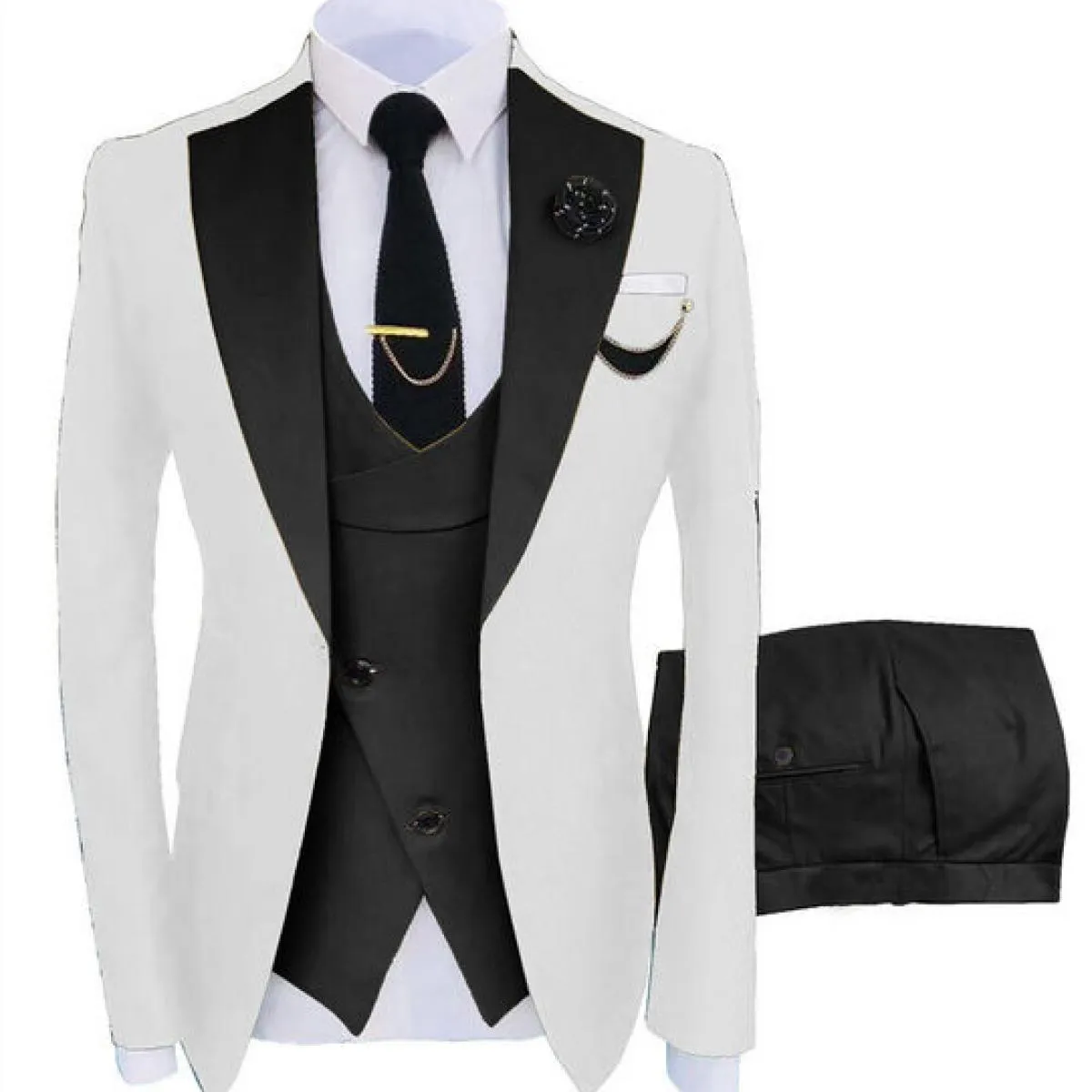 Cappotto da uomo Business formale completo slim fit completo gilet da festa pantaloni matrimonio 3 pezzi Blazer Verde Hombre Jav