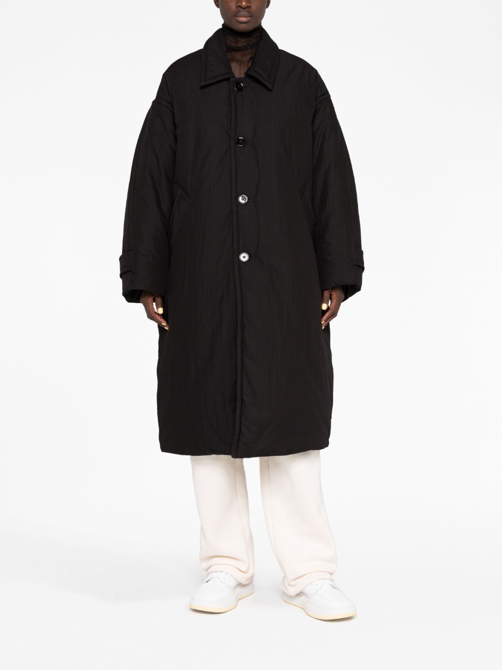 Cappotto imbottito oversize in nero - donna