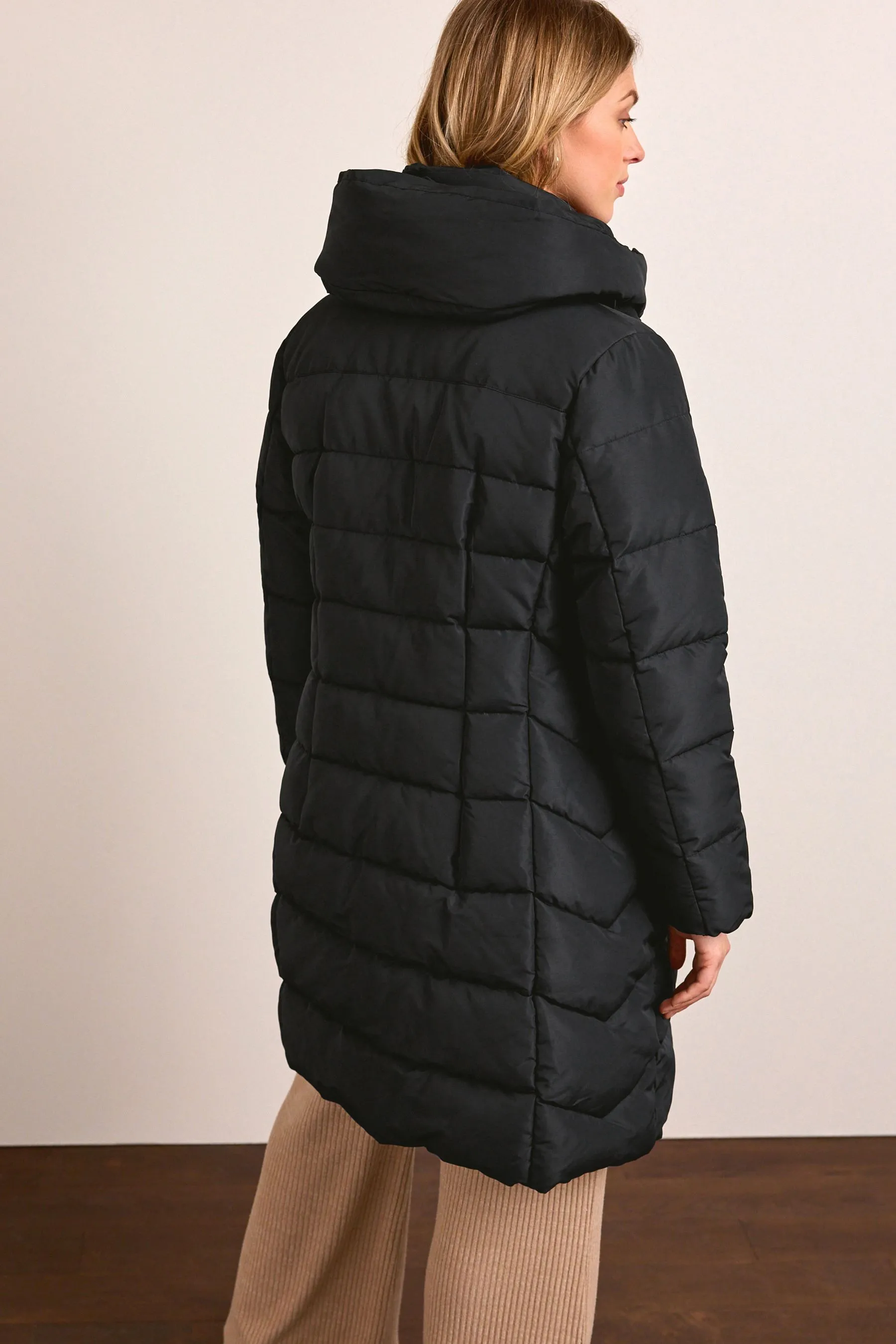 Cappotto imbottito premaman con zip sul pannello