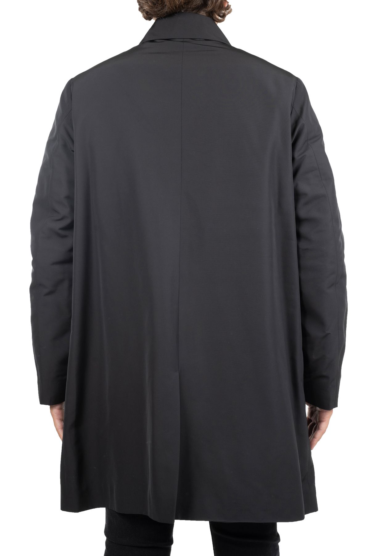 CAPPOTTO NERO MAC COAT IN NYLON IMBOTTITO