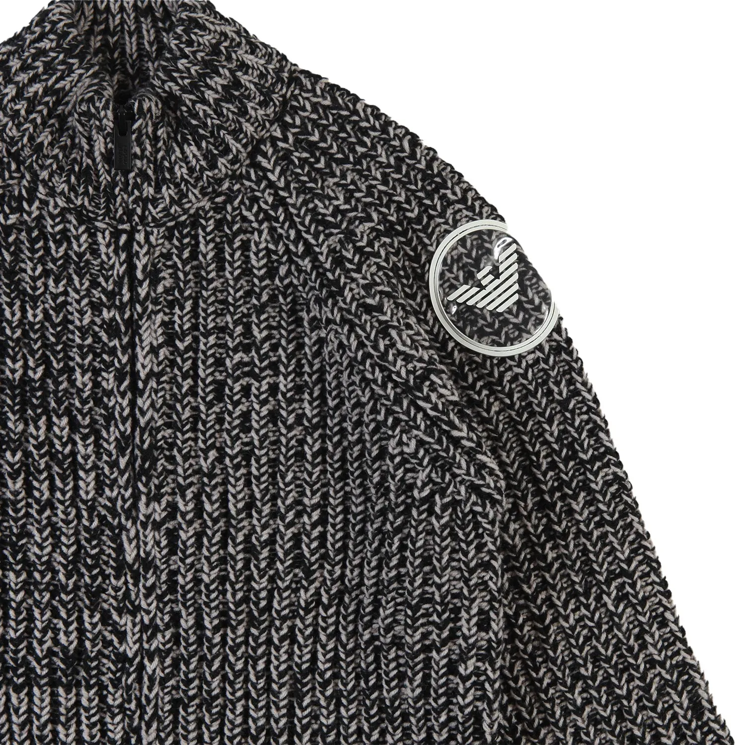Cardigan Armani Junior Nero E Beige Melange