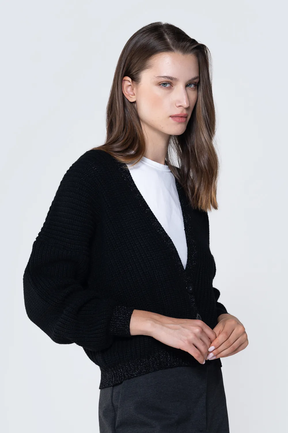 Cardigan con lurex