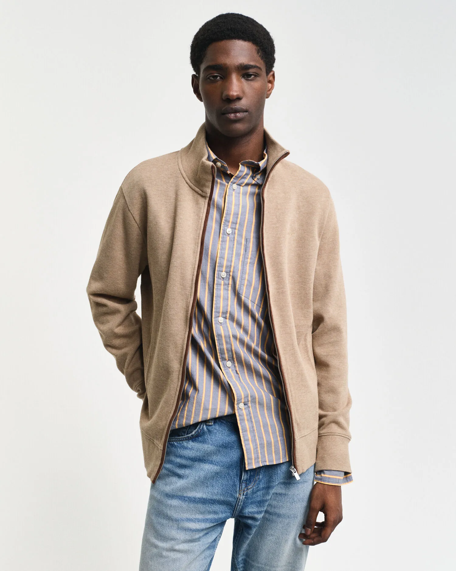 Cardigan con zip Sacker Rib    