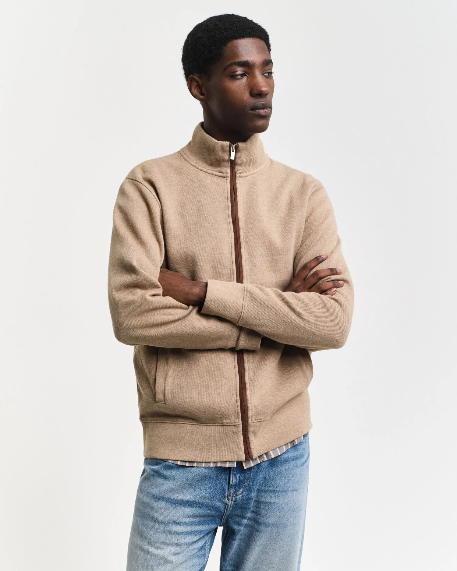 Cardigan con zip Sacker Rib    