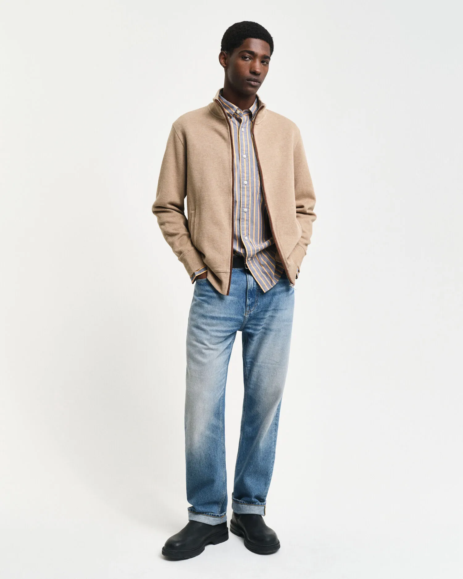 Cardigan con zip Sacker Rib    