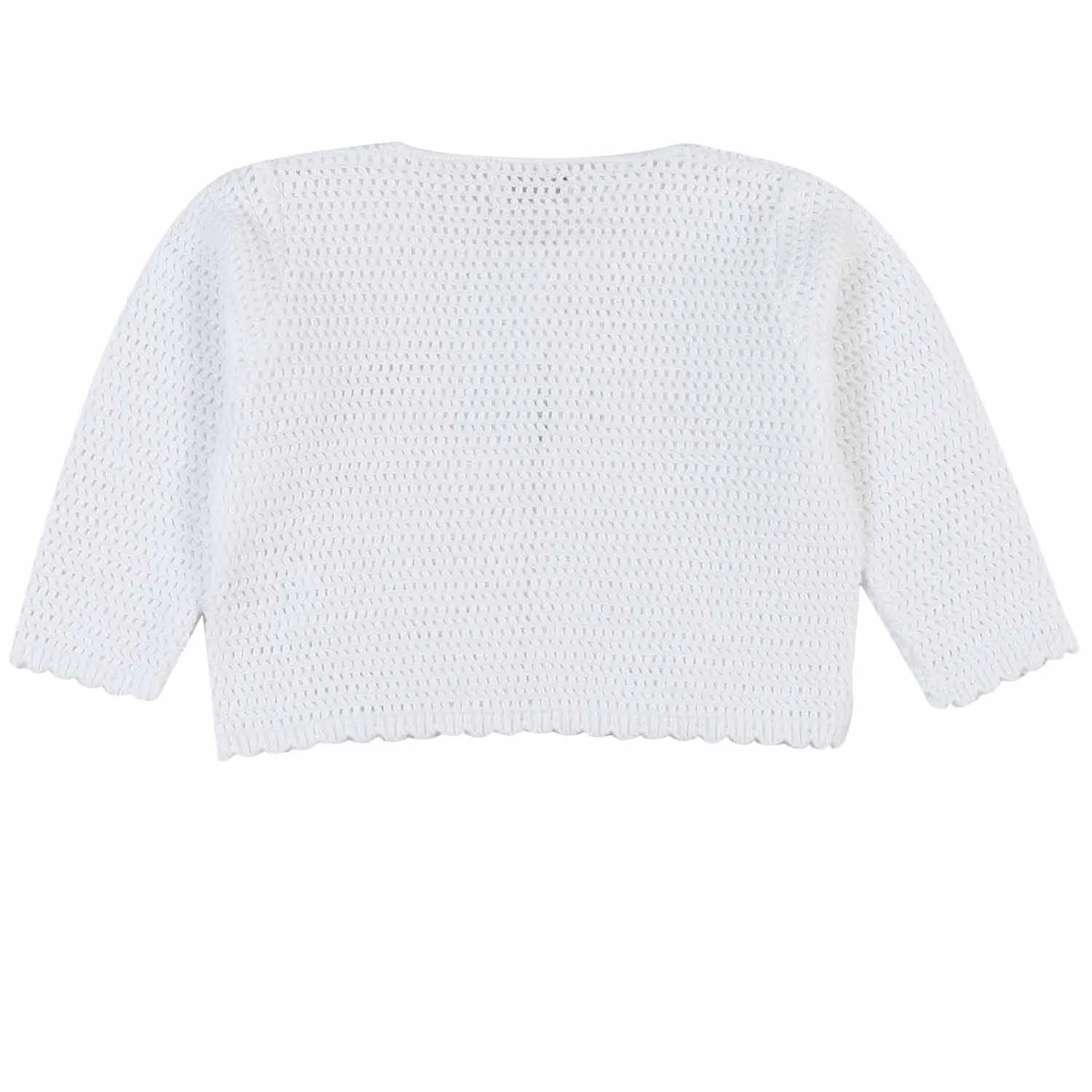 Cardigan Due Bottoni Bianco Bimba E Neonata