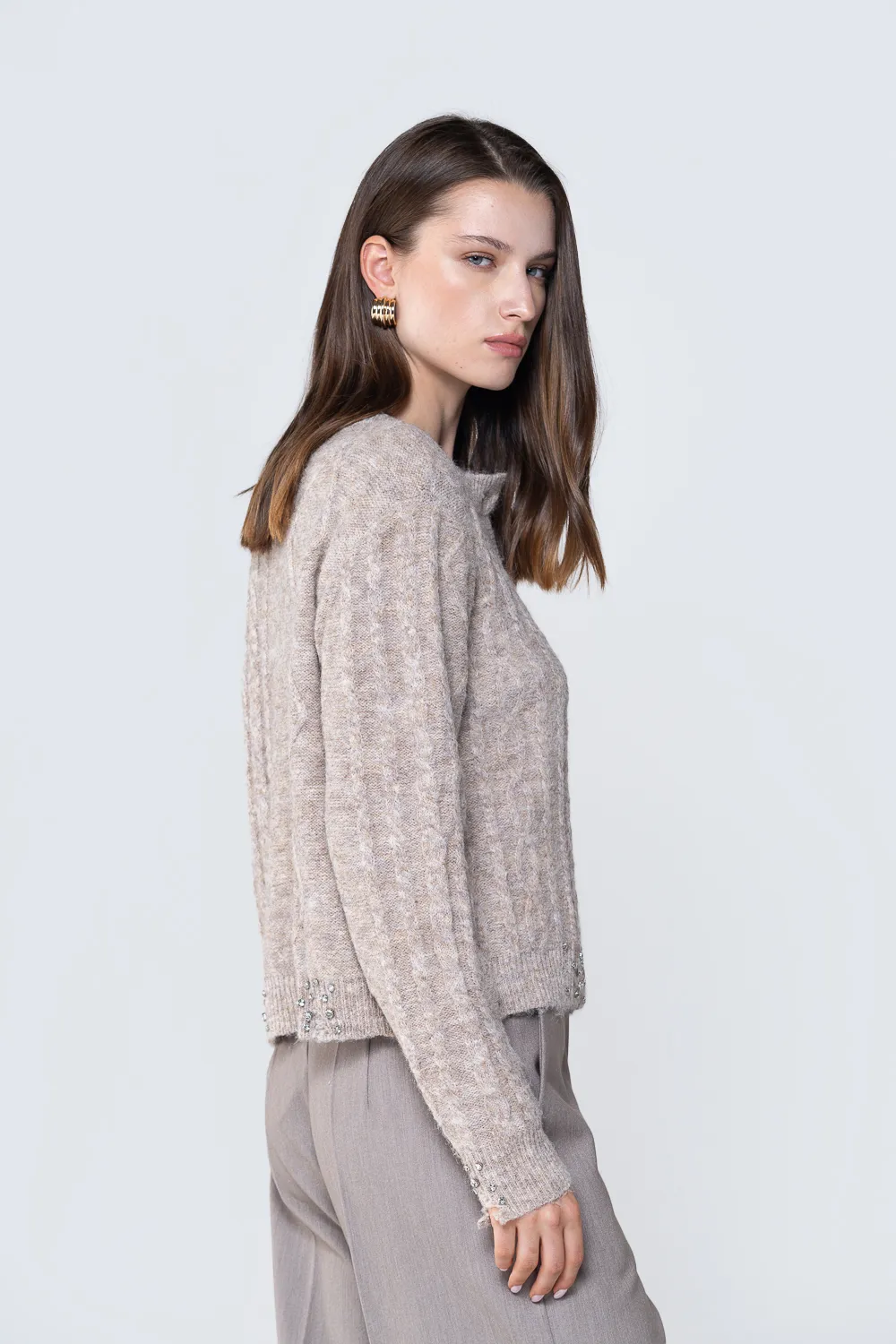 Cardigan inserti strass 