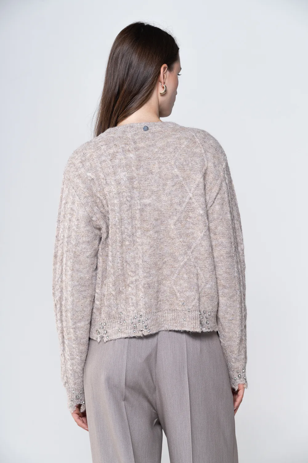 Cardigan inserti strass 