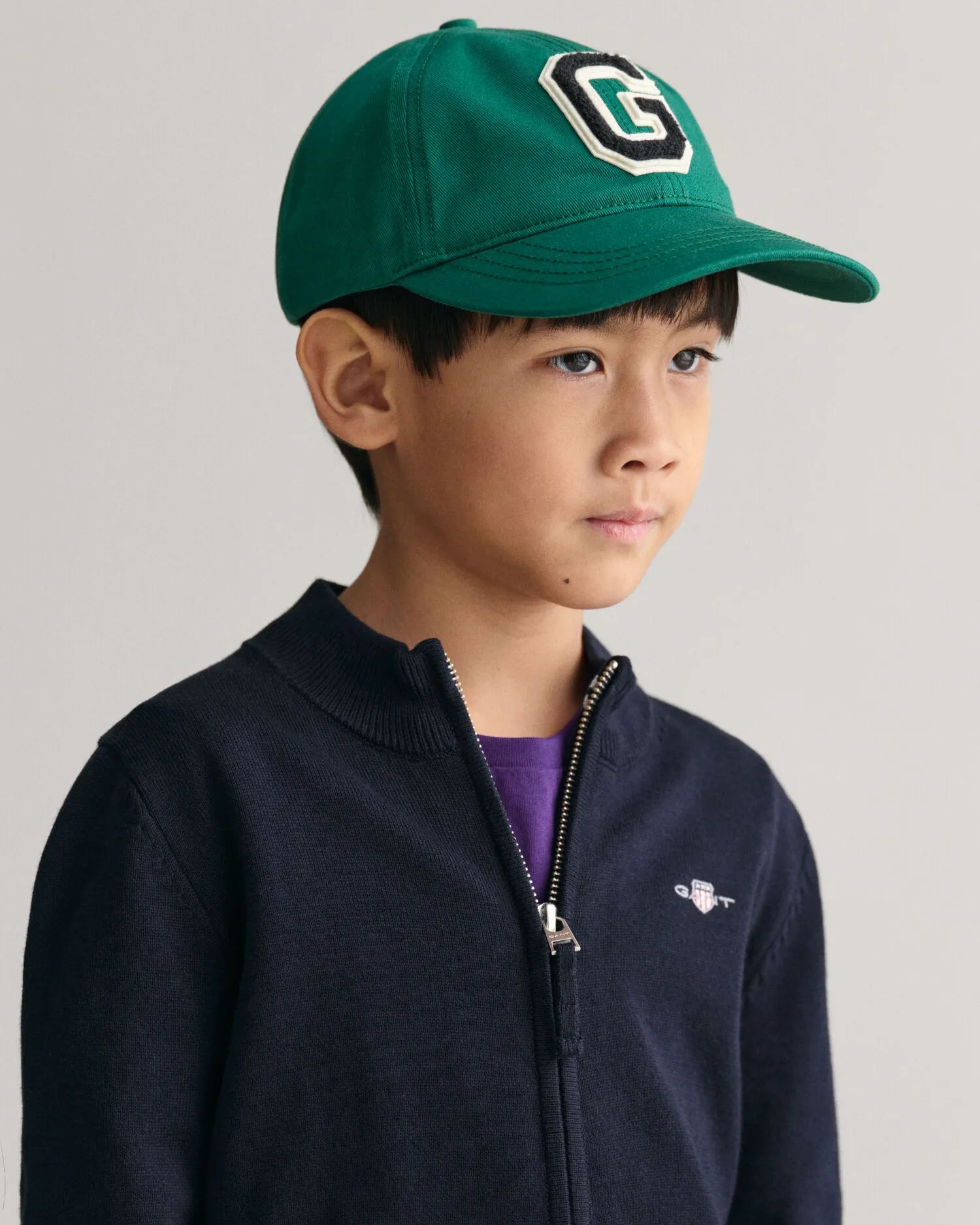 Cardigan Shield in cotone con zip Kids    