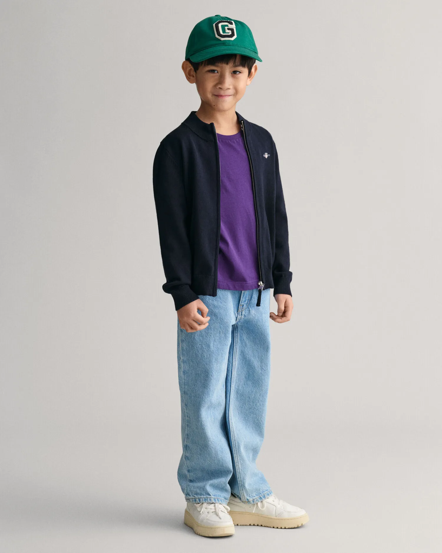 Cardigan Shield in cotone con zip Kids    