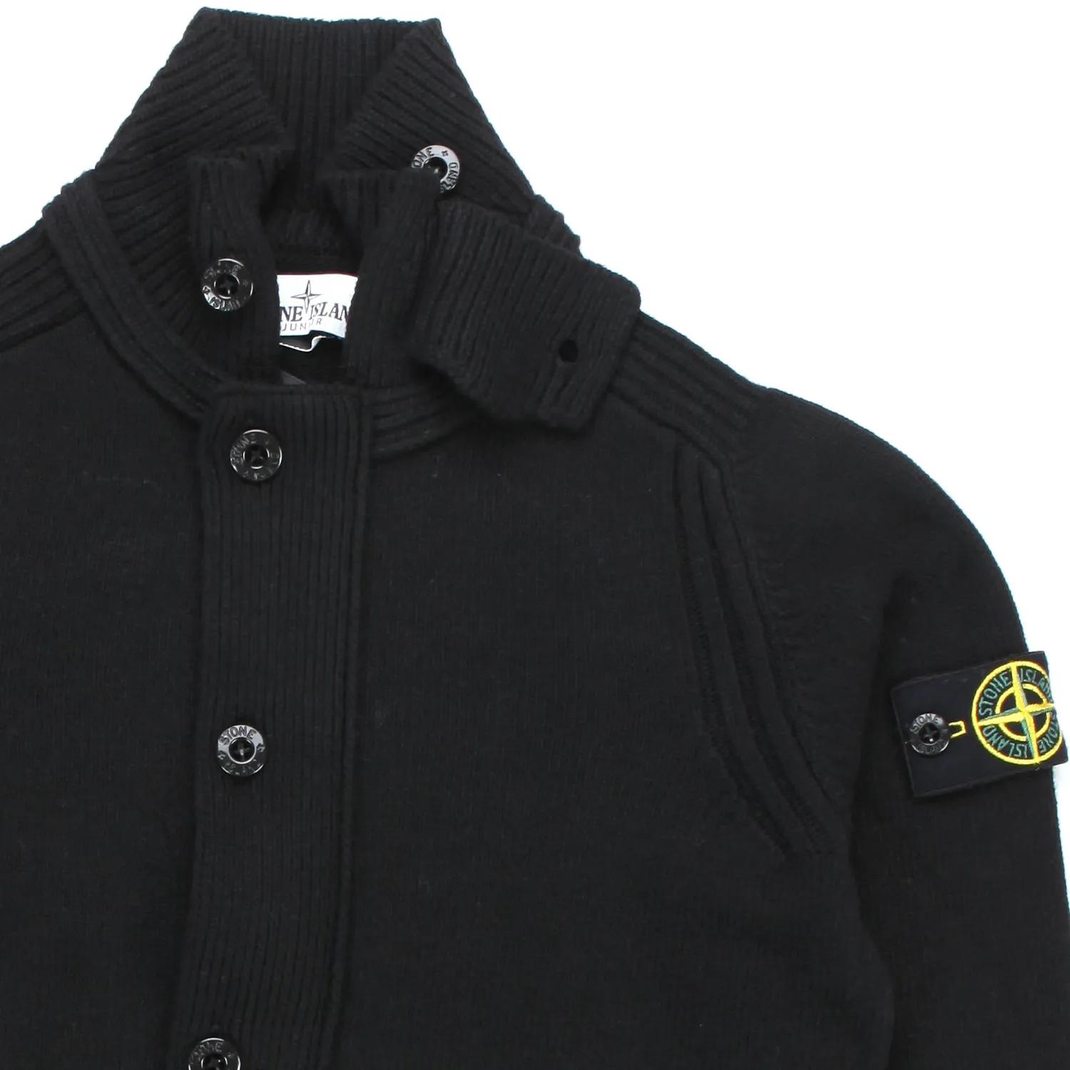 Cardigan Stone Island Nero Con Zip E Bottoni