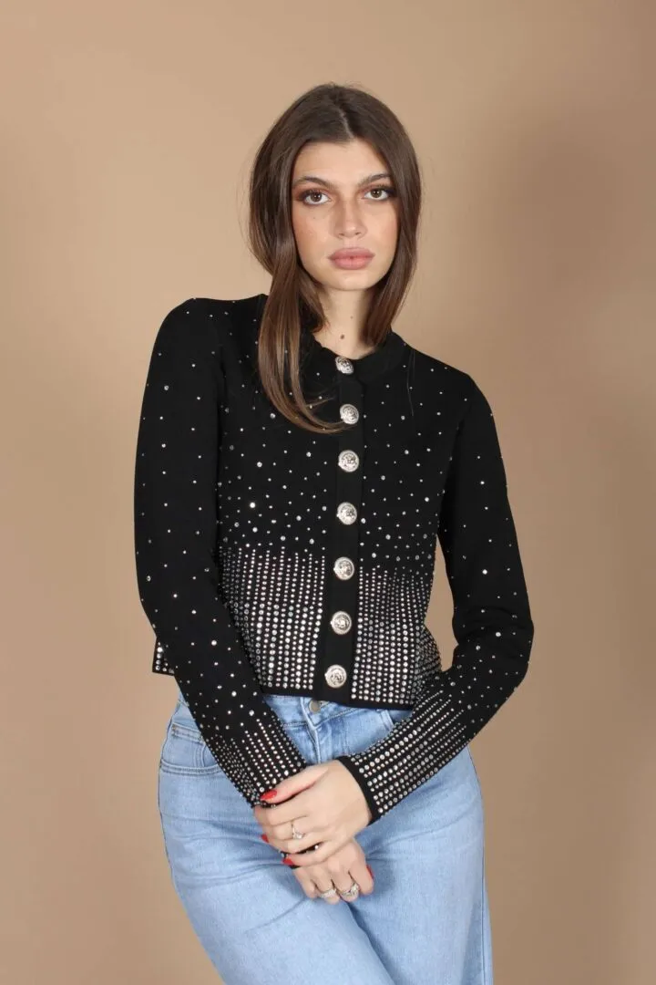 Cardigan Strass – Nero