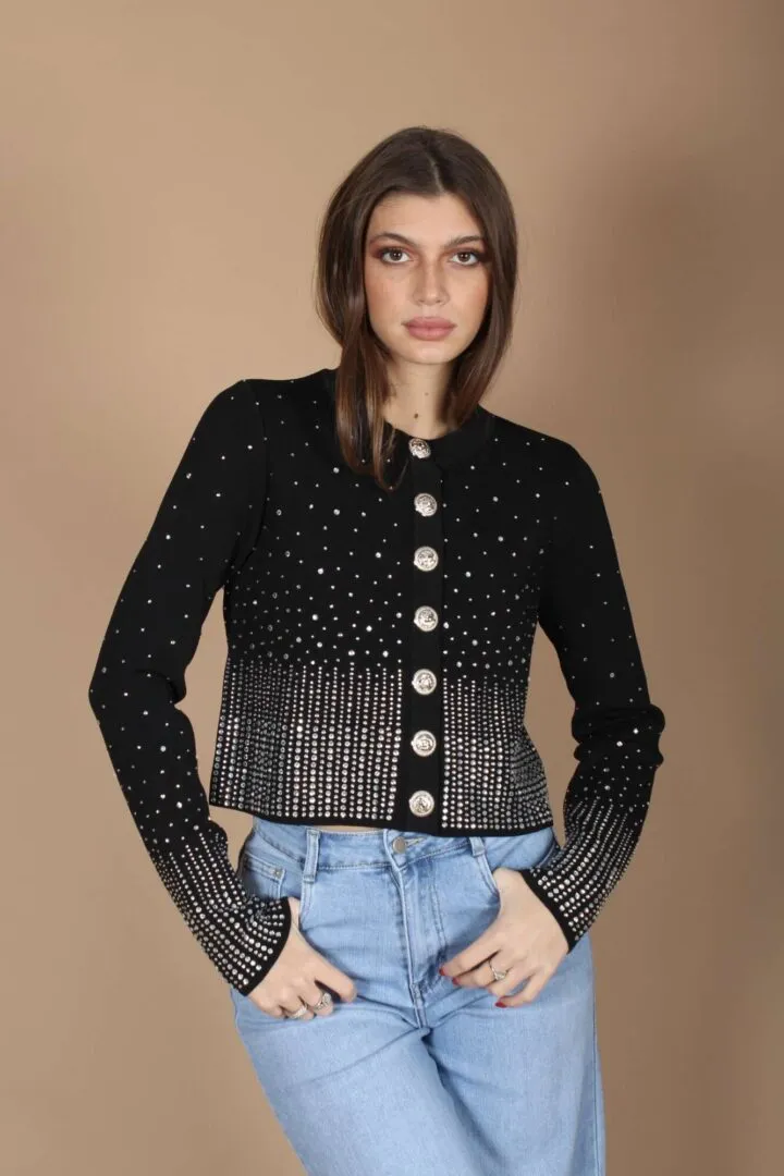 Cardigan Strass – Nero