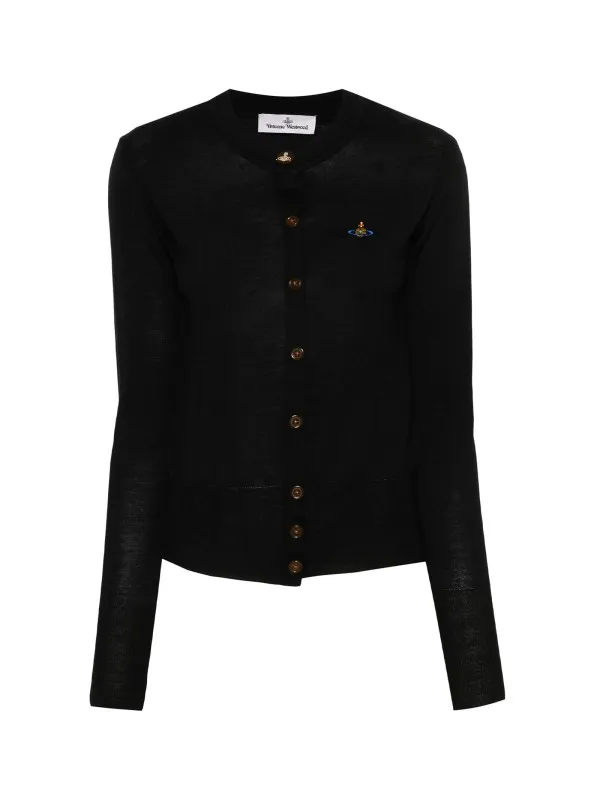 Cardigan with buttons and logo