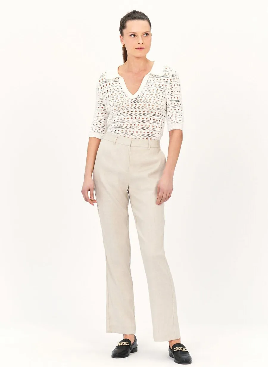  CAROLL   PIERROT - Pantaloni dritti in misto lino | Beige