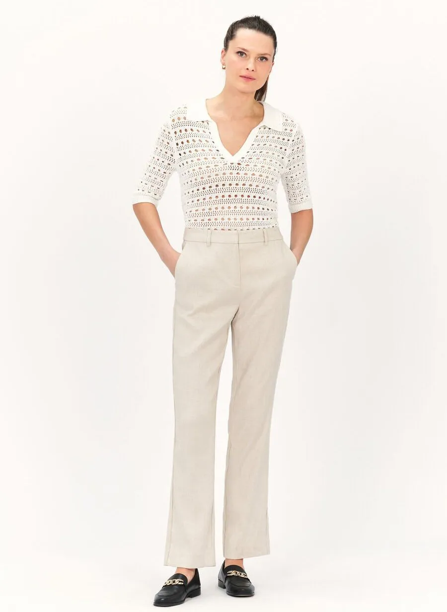  CAROLL   PIERROT - Pantaloni dritti in misto lino | Beige