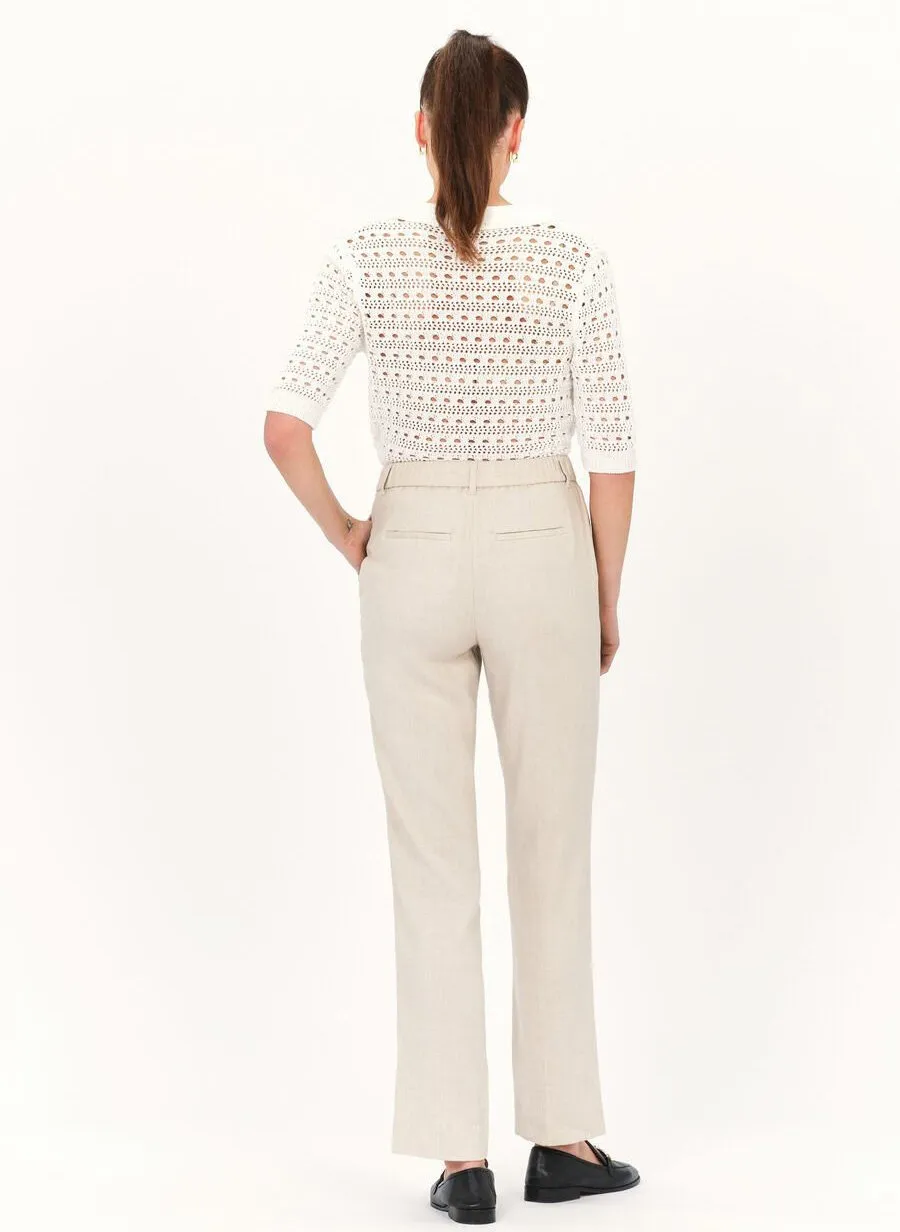  CAROLL   PIERROT - Pantaloni dritti in misto lino | Beige