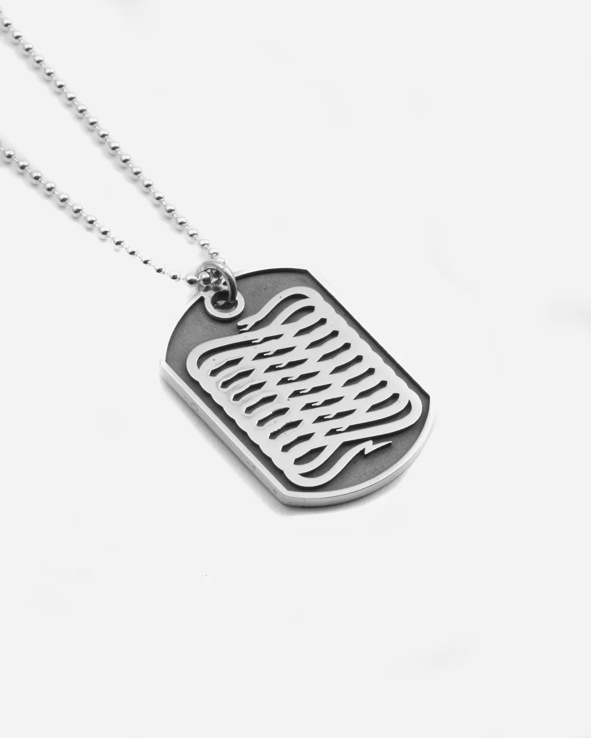 COLLANA CON CIONDOLO PIASTRA MILITARE PROPAGANDA W/ NOVE25 IN ARGENTO
