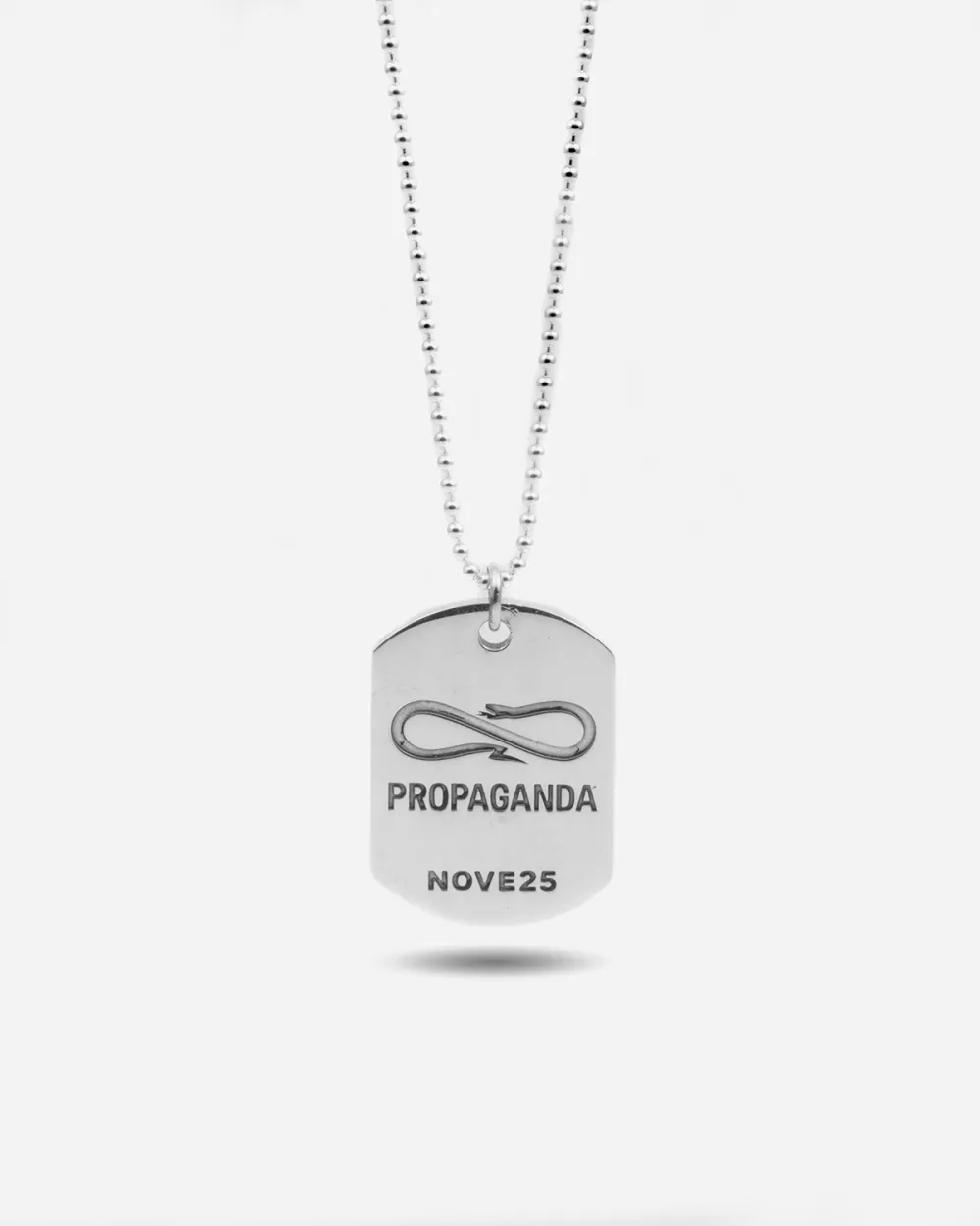 COLLANA CON CIONDOLO PIASTRA MILITARE PROPAGANDA W/ NOVE25 IN ARGENTO