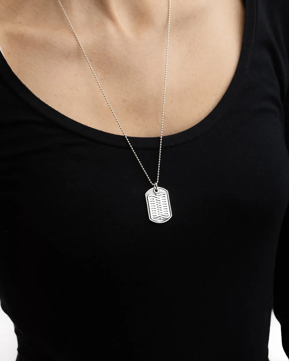 COLLANA CON CIONDOLO PIASTRA MILITARE PROPAGANDA W/ NOVE25 IN ARGENTO