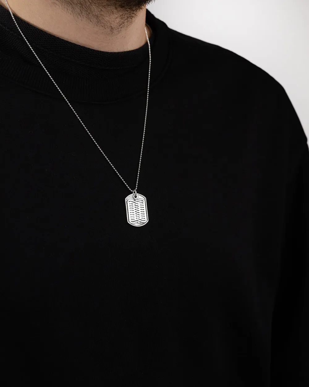 COLLANA CON CIONDOLO PIASTRA MILITARE PROPAGANDA W/ NOVE25 IN ARGENTO