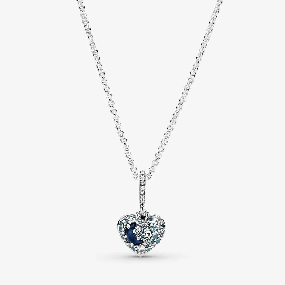 Collana con Cuore, Stelle e Luna Blu scintillanti - 399232C01