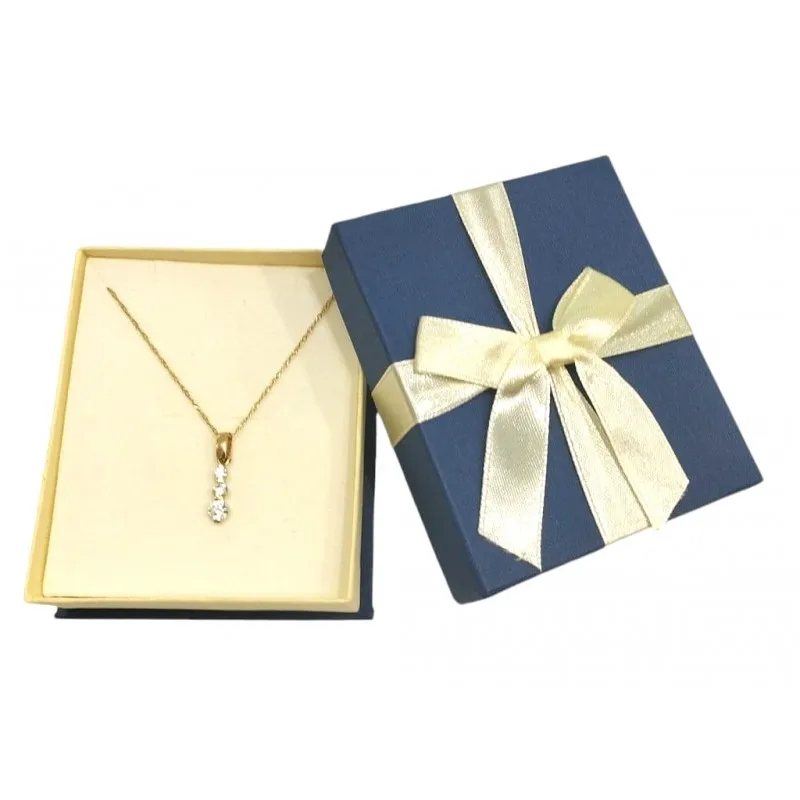 COLLANA TRILOGY IN ORO GIALLO 18 KT CON ZIRCONI BIANCHI TAGLIO BRILLANTE