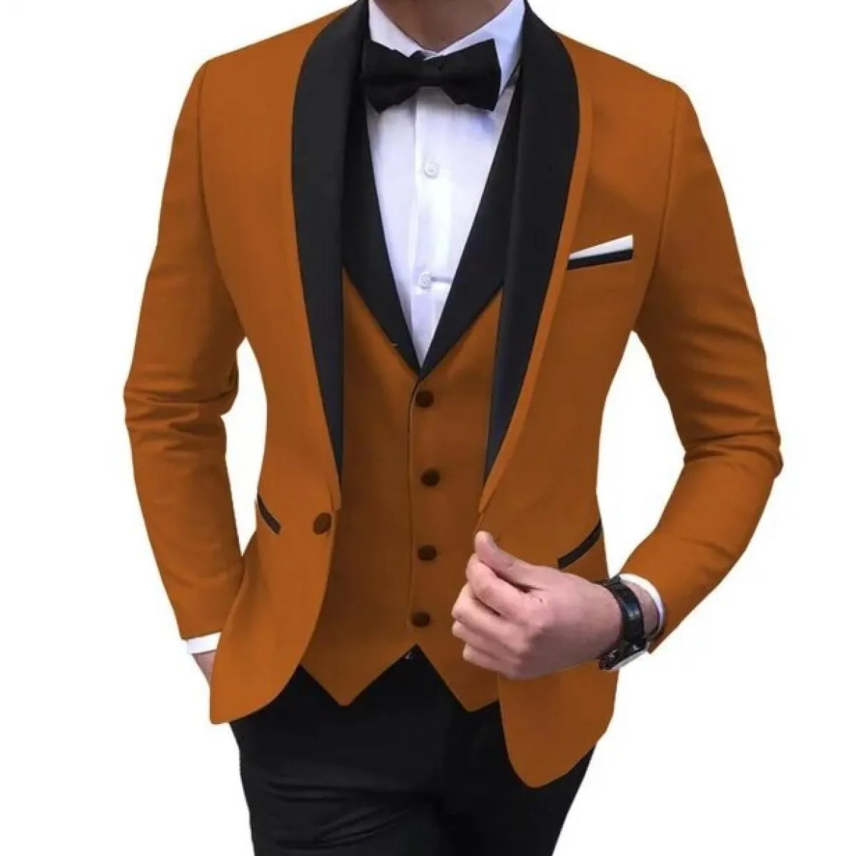 Completo gilet pantaloni 3 pezzi set / 2023 moda casual nuovi uomini boutique business abiti da sposa blazer giacca cappotto pan