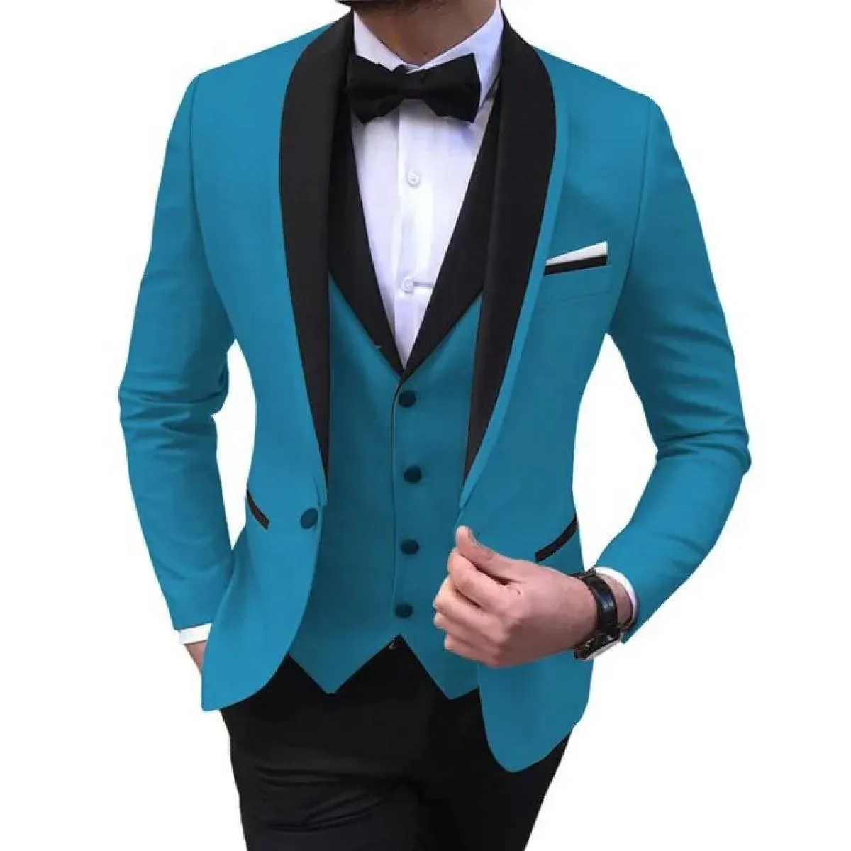 Completo gilet pantaloni 3 pezzi set / 2023 moda casual nuovi uomini boutique business abiti da sposa blazer giacca cappotto pan
